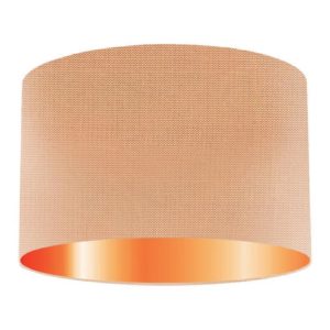 Melba Silk Drum Lampshade with Copper Lining
