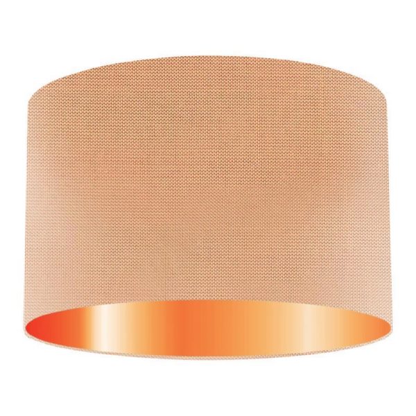 Melba Silk Drum Lampshade with Copper Lining
