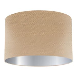 Mink Silk Drum Lampshade with Silver Lining