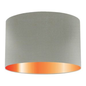 Moonlight Silk Drum Lampshade With Copper Lining
