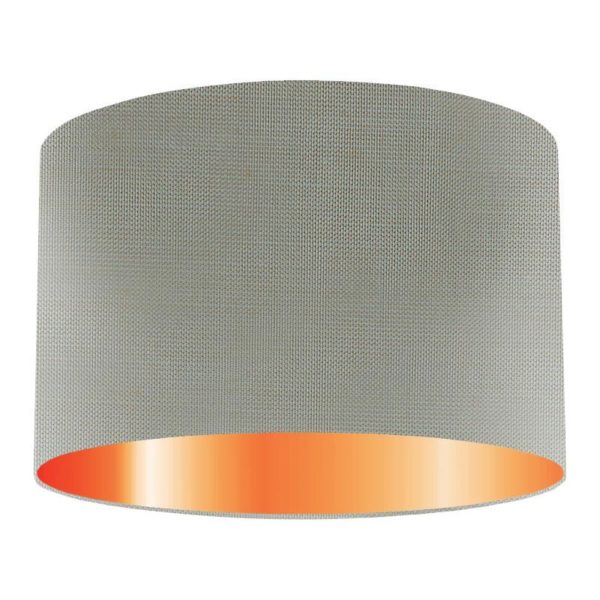 Moonlight Silk Drum Lampshade With Copper Lining