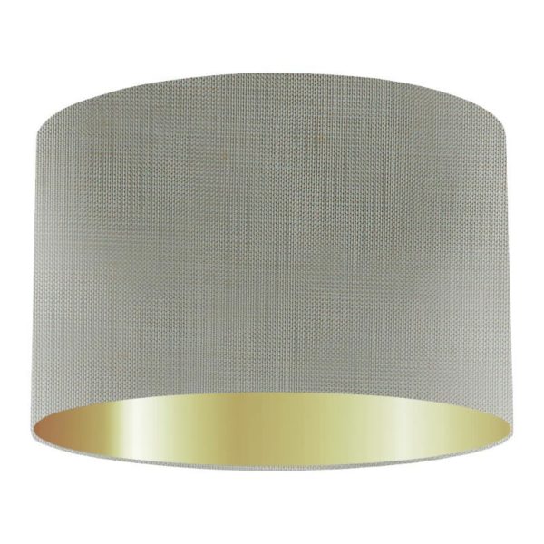 Moonlight Silk Drum Lampshade With Gold Lining