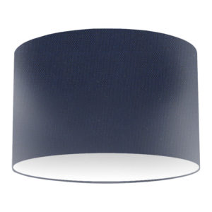 Navy Silk Drum Lampshade