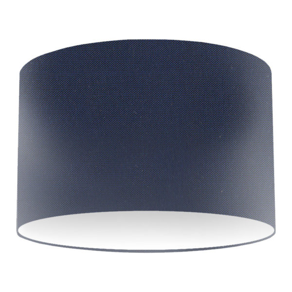 Navy Silk Drum Lampshade