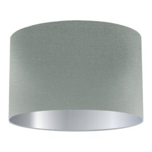 Opal Silk Drum Lampshade with Silver Lining