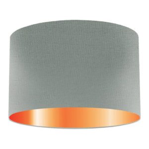 Opal Silk Drum Lampshade With Copper Lining