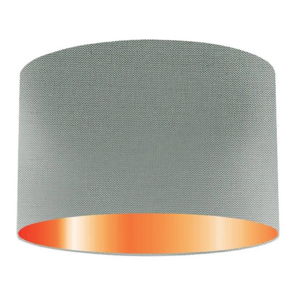 Opal Silk Drum Lampshade With Copper Lining