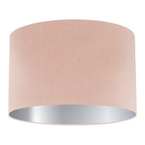 Orchid Silk Drum lampshade with Silver Lining