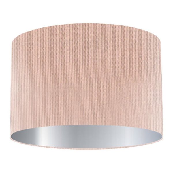 Orchid Silk Drum lampshade with Silver Lining