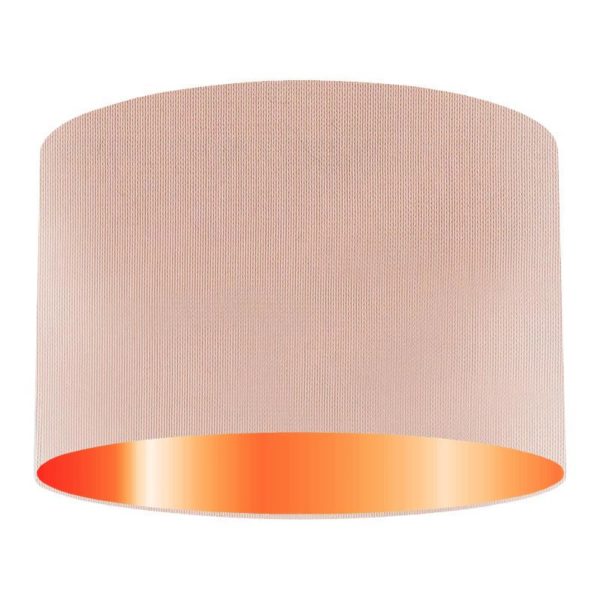 Orchid Silk Drum Lampshade With Copper Lining
