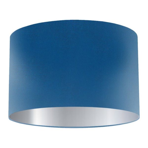 Pacific Silk Drum lampshade with Silver Lining