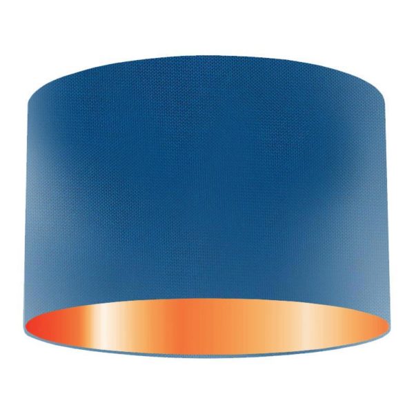 Pacific Silk Drum Lampshade With Copper Lining