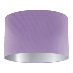Petal Silk Drum Lampshade with Silver Lining