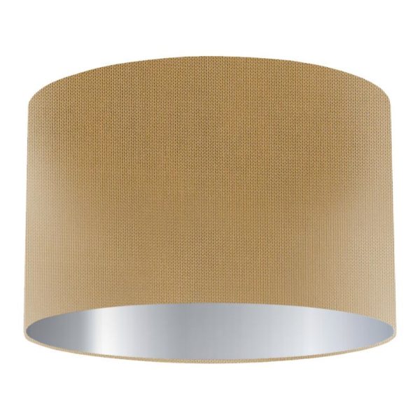 Pharaoh Silk Drum Lampshade with Silver Lining
