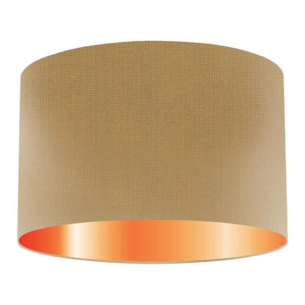 Pharaoh Silk Drum Lampshade With Copper Lining