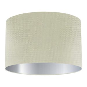 Pistachio Silk Drum Lampshade with Silver Lining