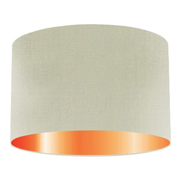 Pistachio Silk Drum Lampshade With Copper Lining