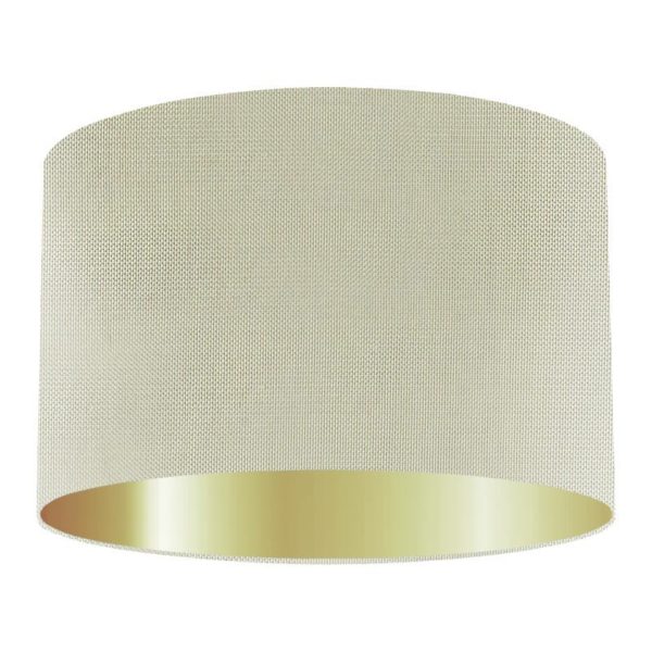 Pistachio Silk Drum Lampshade With Gold Lining