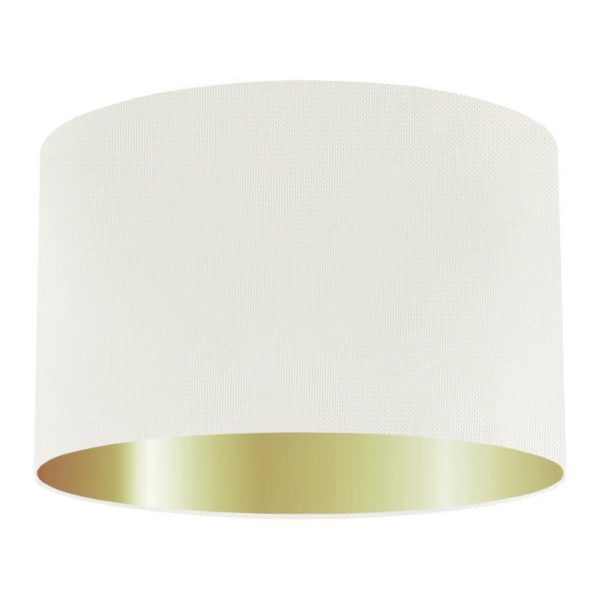 Porcelain Silk Drum Lampshade with Gold Lining