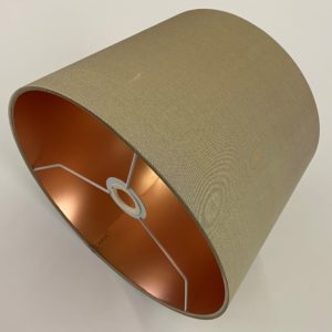 Pebble Silk with Frosted Copper Metallic Lining French Drum Lampshade