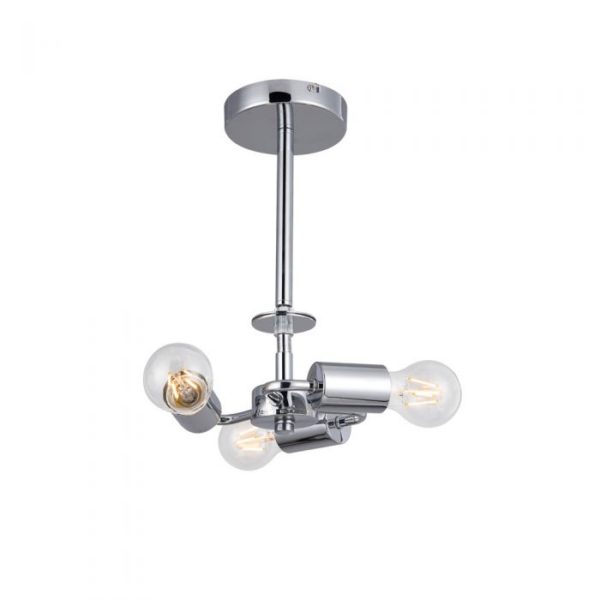 Polished Chrome 3 Light Semi-Flush Suspension