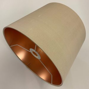 Putty Silk with Frosted Copper Metallic Lining French Drum Lampshade