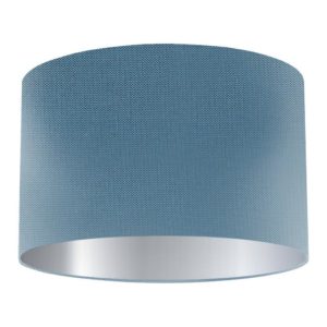 Rivera Silk Drum Lampshade with Silver Lining