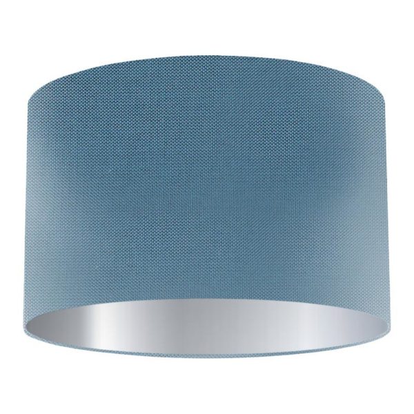 Rivera Silk Drum Lampshade with Silver Lining