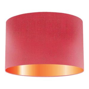 Rouge Silk Drum Lampshade With Copper Lining