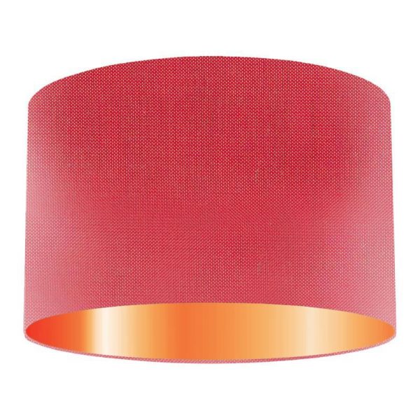 Rouge Silk Drum Lampshade With Copper Lining