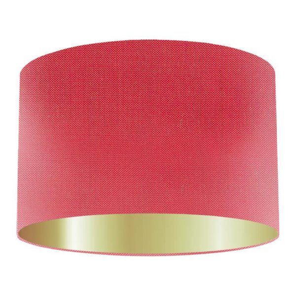 Rouge Silk Drum Lampshade with Gold Lining