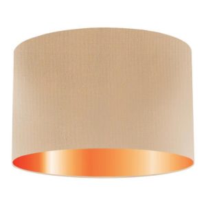 Sand Silk Drum Lampshade With Copper Lining