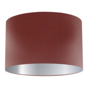 Sangria Silk Drum Lampshade with Silver Lining
