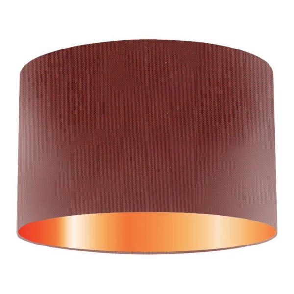 Sangria Silk Drum Lampshade With Copper Lining