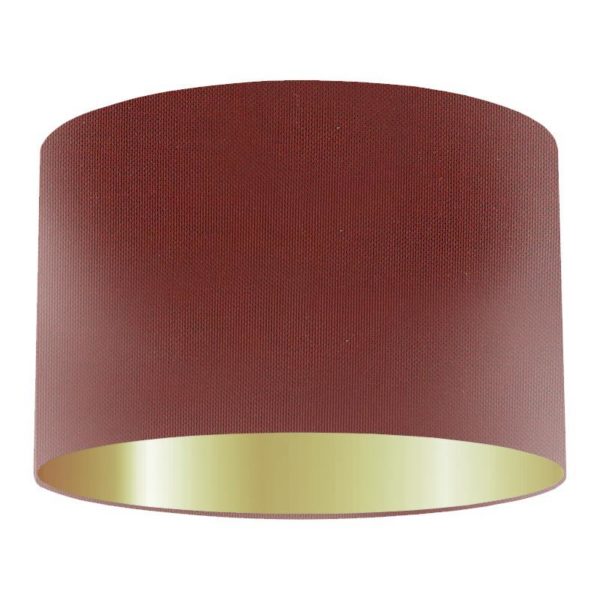 Sangria Silk Drum Lampshade with Gold Lining