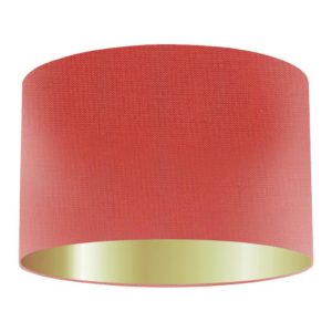 Satsuma Silk Drum Lampshade with Gold Lining