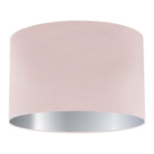 Shell Silk Drum Lampshade with Silver Lining