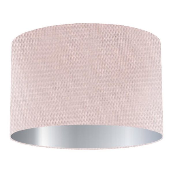 Shell Silk Drum Lampshade with Silver Lining
