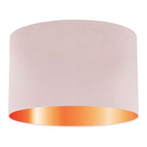 Shell Silk Drum Lampshade With Copper Lining