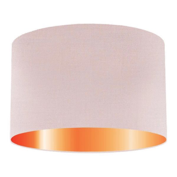 Shell Silk Drum Lampshade With Copper Lining