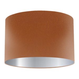 Sienna Silk Drum Lampshade with Silver Lining