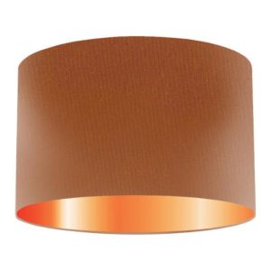 Sienna Silk Drum Lampshade With Copper Lining