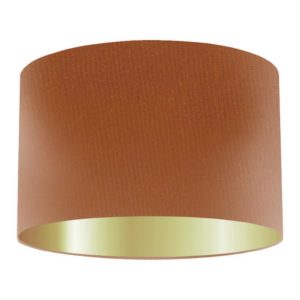 Sienna Silk Drum Lampshade with Gold Lining