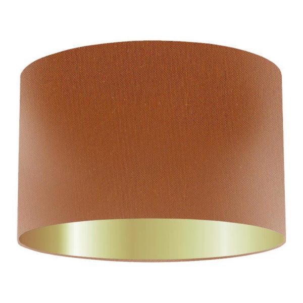 Sienna Silk Drum Lampshade with Gold Lining