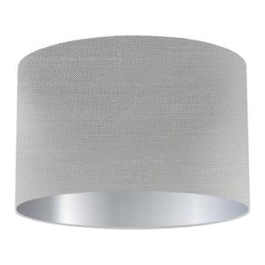 Silver Silk Drum Lampshade with Silver Lining