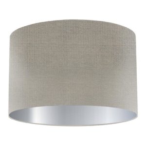 Silver Birch Drum Lampshade with Silver Lining