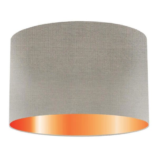 Silver Birch Drum Lampshade With Copper Lining