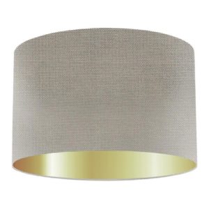 Silver Birch Drum Lampshade with Gold Lining