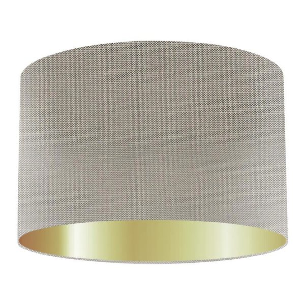 Silver Birch Drum Lampshade with Gold Lining