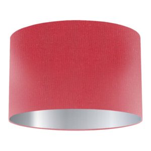 Sorbet Silk Drum Lampshade with Silver Lining